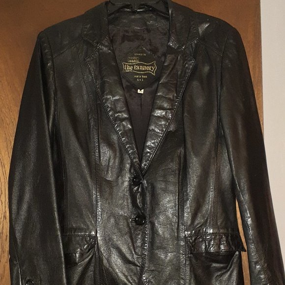 Tannery Black Leather Blazer - Picture 1 of 6